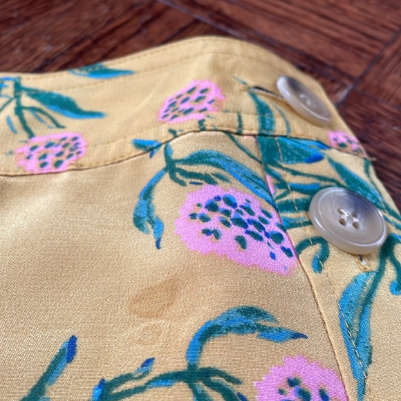 Madewell Silk Side-Button Skirt in Painted Blooms - Picture 6 of 8